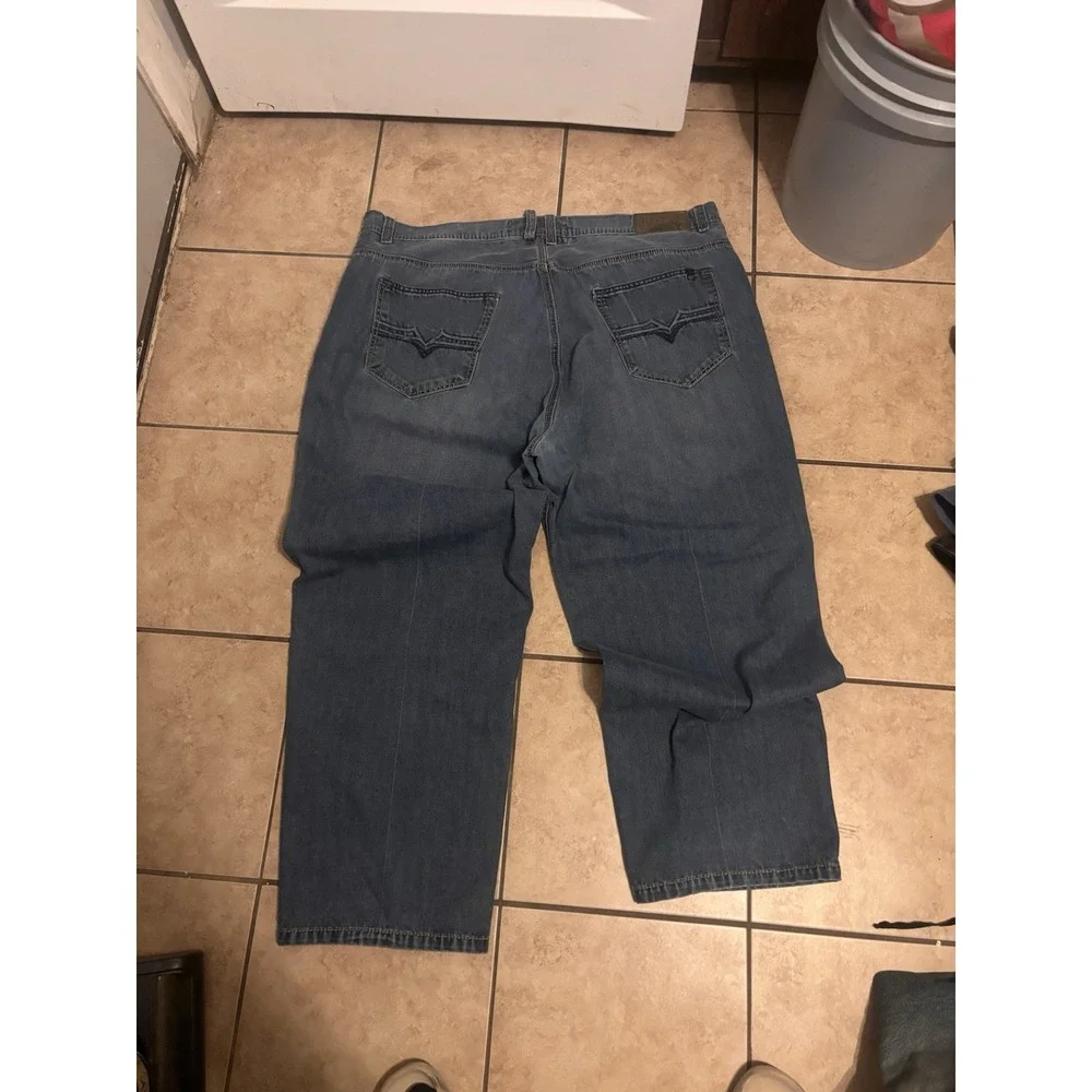 Y2K Do Denim Casual Wide Leg Dark Blue Jeans, Size 44x31